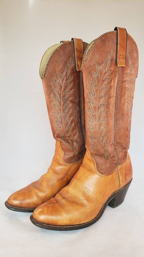 Womens Brown Leather Western Boots - image 2