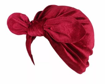 Velvet Turban With Tie