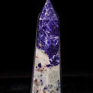 Natural Polished Blue Sodalite Tower/Sodalite Specimen/Sodalite Crystal Tower Obelisk Point/Crystal Grid/Energy Balancing/Reiki/Chakra