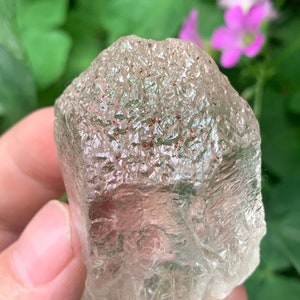 Natural Record-Keeper Quartz/Raw Himalayan Clear Crystal/Silver Rutilated Crystal/White Tourmaline/79g/63mm
