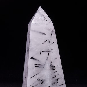 LARGE Black Tourmaline Quartz Crystal Tower/Black Rutilated Point/Healing Crystal/Black Tourmaline/Gift for her/Reiki/Chakra/#5082