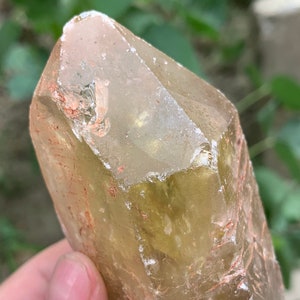 Natural Clear Citrine Quartz/Lemon Yellow Crystal Point/97*42*42mm 248g/Citrine Quartz Wand/Yellow Crystal Specimen/Crystal Healing
