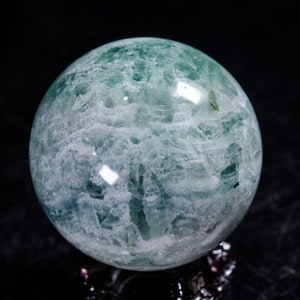 2.8&quot;LARGE Rainbow Green Fluorite Quartz Sphere/Fluorite Crystal Ball/Fluorite Crystal Sphere/Healing Ball/Meditation/Decor/Gift for Her