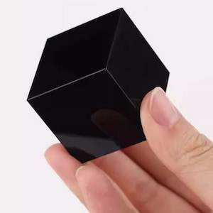 Polished Black Obsidian Cubes/Obsidian block/Reiki Healing Decoration/Chakra Meditation/50mm&60mm/Cubes of other materials can be customized