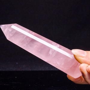 AAAAAA 24-seitiger Einterminierter klarer Rosenkristall-Quarz-Punkt/Vogel-Punkt/Heilstab/Reiki/Chakra