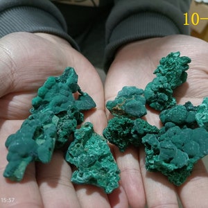 Malachite naturelle imparfaite,malachite verte de mauvaise qualité,non teint,collection malachite,prix bas,10-100g