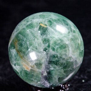 3.5&quot;LARGE Rainbow Green Fluorite Quartz Sphere/Fluorite Crystal Ball/Fluorite Crystal Sphere/Healing Ball/Meditation/Decor/Gift for Her