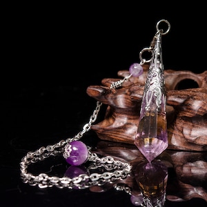 AAAAA Clear Ametrine Pendulum/Dowsing Tool for Chakra/Reiki/Balancing/Meditation/Crystal Pendulum/Divination Tool/Gift for Mom