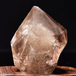 Rare Natural Clear White and Pink Amphibole In Smoky Quartz Point,Angle Wings Inside Phantom Quartz Polished Tower,Collection,specimen,#597