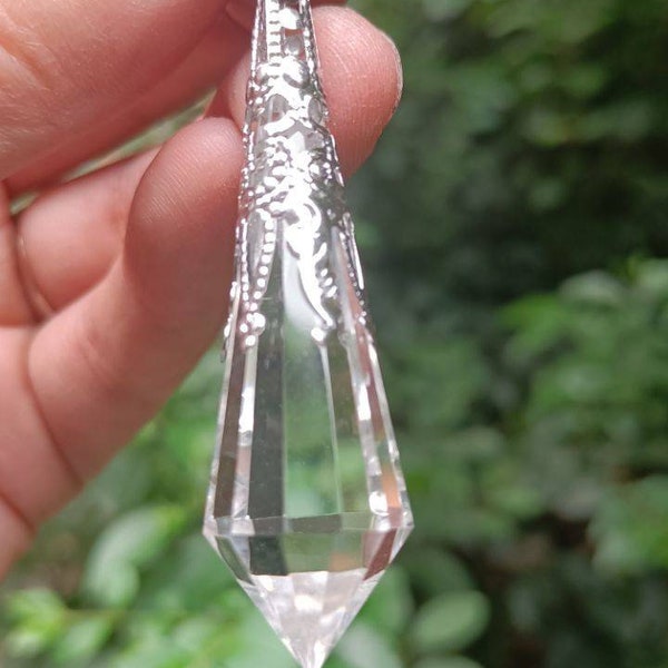 AAAAA Pendule en cristal de quartz clair/outil de radiesthésie pour chakra/Reiki/équilibre/méditation/pendule en cristal/outil de divination/fête des mères