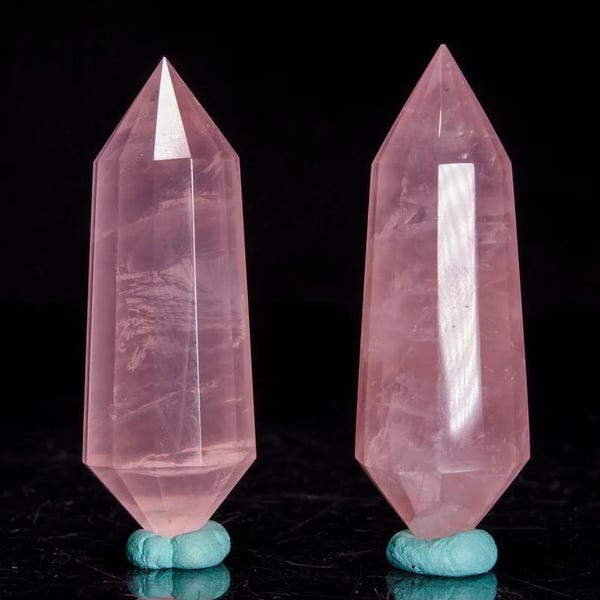 AAAAA Double Terminate or One Terminated Rose Quartz/Rose Vogel Crystal/12facets and 24facets Rose  Quartz/Healing