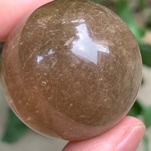 38 mm Natürliche Rauchquarz Sphäre/Gold Nadel Kristall Ball/Goldener Rutilquarz Kristall/klarer Rauchquarz Kristall