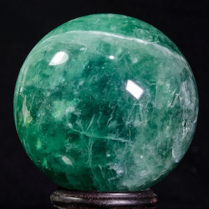 3&quot;LARGE Rainbow Green Fluorite Quartz Sphere/Fluorite Crystal Ball/Fluorite Crystal Sphere/Healing Ball/Meditation/Decor/Gift for Her