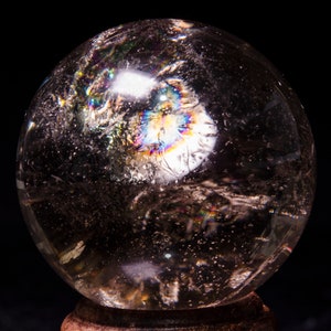 1.6&quot;Natural Rainbow Somky Sphere/Yellow Quartz Ball/Citrine Ball/Smoky Quartz Sphere/Decor/Gift for Her/Gift for Him/Reiki/Chakra/Decor