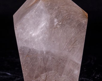 137 g クリアゴールドルチルクォーツクリスタルタワーポイント