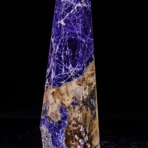 Natural Polished Blue Sodalite Tower/Sodalite Specimen/Sodalite Crystal Tower Obelisk Point/Crystal Grid/Energy Balancing/Reiki/Chakra