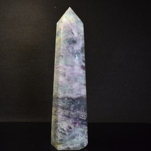 Madagascar Rainbow Fluorite Crystal Tower Point/Fluorite Tower/Banded Fluorite/Crystal Wand/Obelisk/Fluorite Generator/Decor/Gift/Chakra