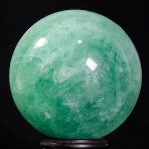 3.4&quot;LARGE Rainbow Green Fluorite Quartz Sphere/Fluorite Crystal Ball/Fluorite Crystal Sphere/Healing Ball/Meditation/Decor/Gift for Her