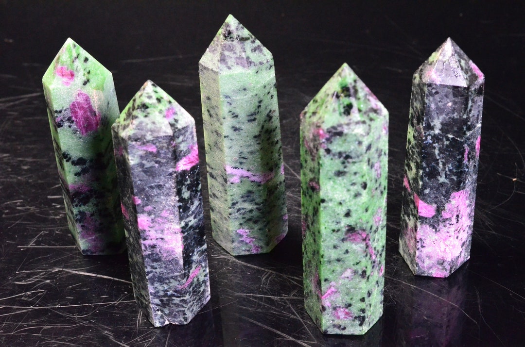 Ruby Crystal Tower GOOD Ruby Zoisite Crystal Tower/ruby Zoisite Quartz Points/ruby in ...