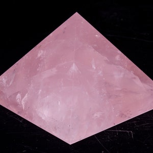 LARGE Clear Rainbow Rose Quartz Pyramid/Pink Pyramid/Rose Crystal Pyramid/Healing Crystal/Meditation/Reiki/Chakra/Gift for her/