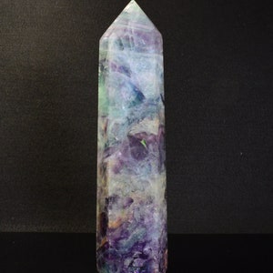 Rainbow Fluorite Crystal Tower Point/Fluorite Tower/Banded Fluorite/Crystal Wand/Obelisk/Fluorite Generator/Decor/Gift for Him/42*58*215 mm