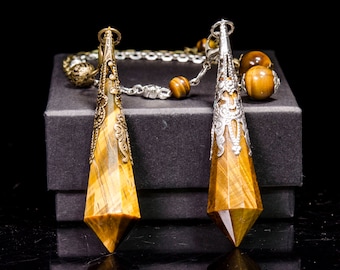 AAAAA Tiger&#39;s Eyes Quartz Pendulum/Dowsing Tool for Chakra/Reiki/Balancing/Meditation/Crystal Pendulum/Divination Tool/Gift for Mom