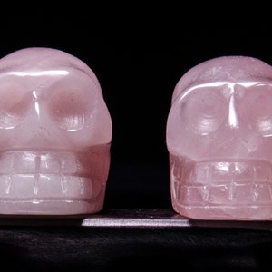Rosenquarz Schädel Schnitzerei/Edelstein Schnitzerei/Quarz Schädel/Kristall Schädel/Menschlichen Schädel/Skulptur/Quarz Menschlicher Schädel/Rosa Stein Quarz