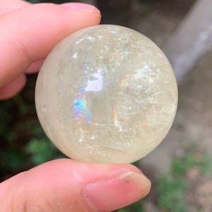 1.48&quot;Natural Rainbow Citrine Sphere/Lemon Yellow Quartz Ball/Citrine Chakra/Citrine Meditation/Citrine Specimen/Gift