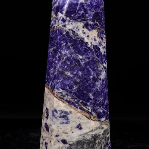 Natural Polished Blue Sodalite Tower/Sodalite Specimen/Sodalite Crystal Tower Obelisk Point/Crystal Grid/Energy Balancing/Reiki/Chakra