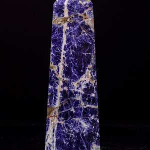 EXTRA LARGE Polished Blue Sodalite Tower/Sodalite Specimen/Sodalite Crystal Tower Obelisk Point/Crystal Grid/Energy Balancing/Reiki/Chakra