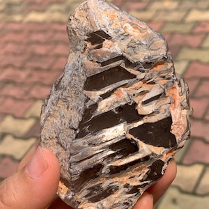 Natural Elestial Smoky Quartz Crystal Raw Stone/Dark Smoky Crystal/Rare Elestial Crystal for healing and meditation/97*74*25mm 179g