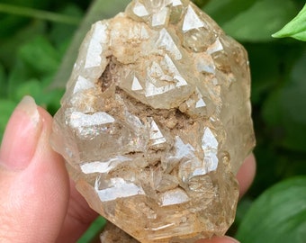 93g Natural Clear Castle Skeleton Quartz Crystal/Rainbow Double Terminated Quartz Specimen/60*40*40mm Fenster Quartz