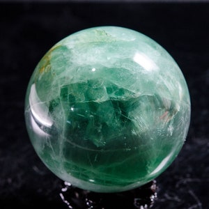 3.36&quot;LARGE Rainbow Green Fluorite Quartz Sphere/Fluorite Crystal Ball/Fluorite Crystal Sphere/Healing Ball/Meditation/Decor/Gift for Her