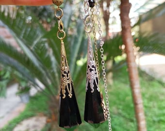 AAAA schwarzer Obsidian Quarz Pendel/Dowsing Werkzeug für Chakra/Reiki/Balancing/Meditation/Kristallpendel/Wahrsagewerkzeug/Geschenk für Mama/