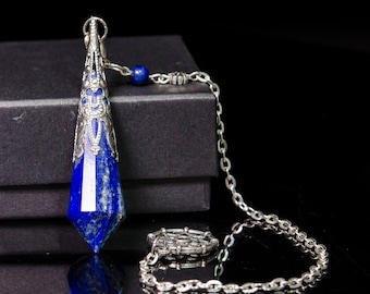 AAAAA Lapis Lazuli Quartz Pendulum/Dowsing Tool for Chakra/Reiki/Balancing/Meditation/Crystal Pendulum/Divination Tool/Gift for Mom