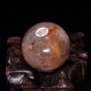 Rainbow Clear Phantom Quartz Sphere Included Garden Crystal ball/Scenic Quartz/Lodalite/Crystal Necklace/Gift for Girlfriend/Pendants