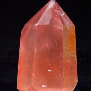 Natural Clear Quartz Tower with Red Angel Feathers Included/Red Amphibole In Quartz/Healing Quartz/Gift for Mom/Healing Crystal Tower/