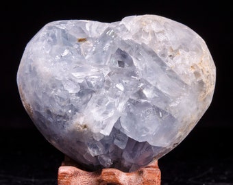 Blue Celestite Heart Geode/ Blue Geode Cluster/Celestite Heart/Blue Celestite Heart/Throat Chakra/Blue Celestite Crystal Cluster/Decor/