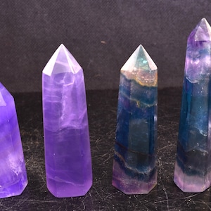 Fluorite/Best Hand cut Shiny Polished Fluorite Point/Rainbow Tats Fluorite Tower/Healing Crystal/Quartz Point