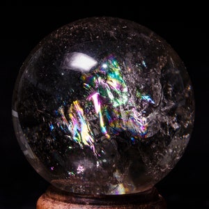 1.64&quot;Natural Rainbow Somky Sphere/Yellow Quartz Ball/Smoky Ball/Smoky Quartz Sphere/Decor/Gift for Her/Gift for Him/Reiki/Chakra/
