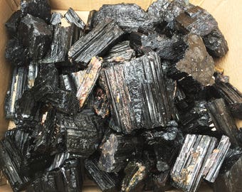 Black Tourmaline/Healing Crystal Rods/Protection crystal/Grounding Stone/Psychic Shield/Absorb Negative Energy/Tourmaline Rocks/Specimen