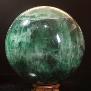 6.4&quot;EXTRA LARGE Green Rainbow Fluorite Quartz Sphere/Fluorite Crystal Ball/Fluorite Crystal Sphere/Healing Ball/Meditation/Decor/Meditation/