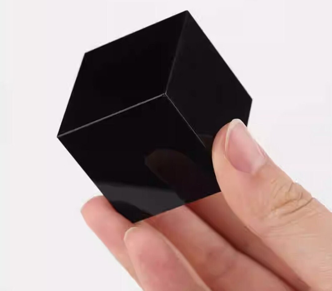 Natural Black Obsidian Cube Crystal Square Quartz Stone Crafts Gift For Home Decoration 1pc (80mm