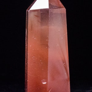 Natural Clear Quartz Tower with Red Angel Feathers Included/Red Amphibole In Quartz/Healing Quartz/Gift for Mom/Healing Crystal Tower/