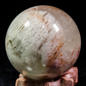 1.8&quot;Green and Yellow Phantom thousand layer Clear Quartz Sphere Includ Garden Crystal ball,Scenic Quartz/Multi-inclusions Crystal Ball/Decor