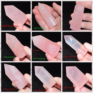 Natural Rose Crystal Towers,Light Pink Quartz Points,Clear Rose Crystal Obelisk,Crystal For Love,Christmas Present,Chakra Specimen,Heart