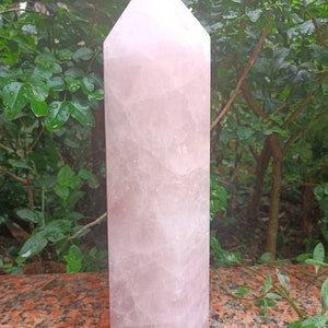 Large natural Rose quartz Crystal tower/Big pink crystal wand/Huge Rose crystal point/10.8Inches/2449g/Large crystal Decoration