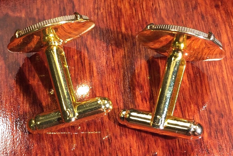 Boutons de manchette plaqué or Napoléon Empereur superbe
