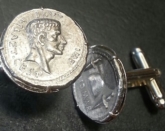 Brutus Assassin of Julius Caesar Ides of March Ancient Roman Coin Cufflinks + Gift Box