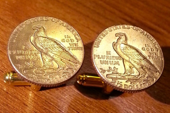 1911 Us Gold American Eagle 25 Dollar Quarter Eagle Repro Souvenir Coin Cufflinks Gift Box